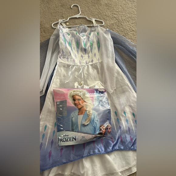 Disney Frozen Elsa Dress and Wig Halloween Costume or Dress up girls size 4-6 - Picture 1 of 5